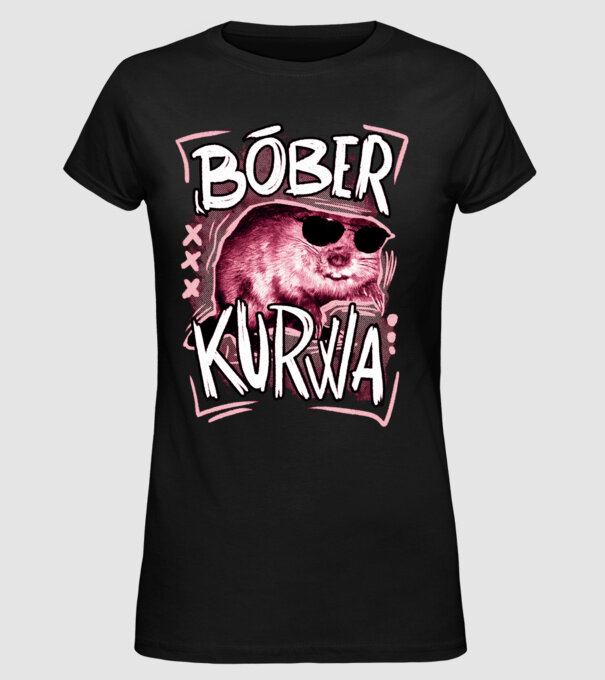 Bóber wtf model negru pe tricou