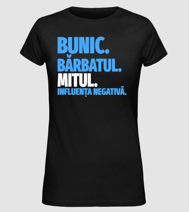 Bunic model negru pe tricou