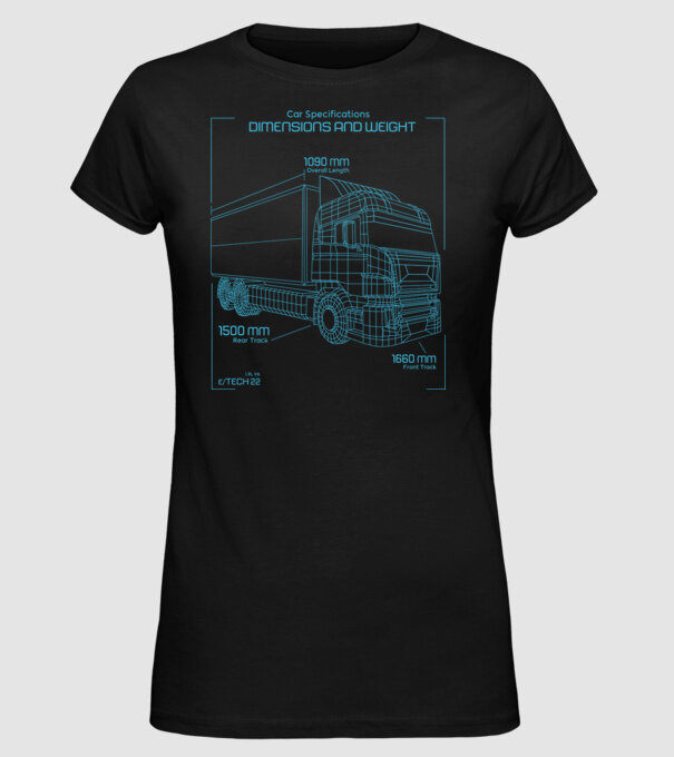 Camioane model negru pe tricou