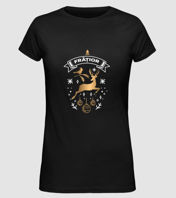 frățior christmas model negru pe tricou