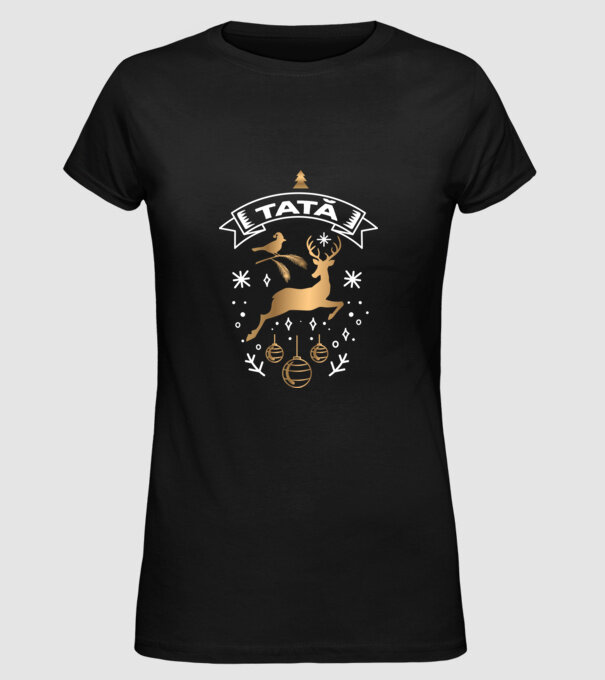 tată christmas model negru pe tricou