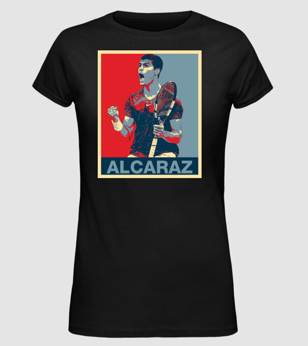 Carlos Alcaraz model negru pe tricou