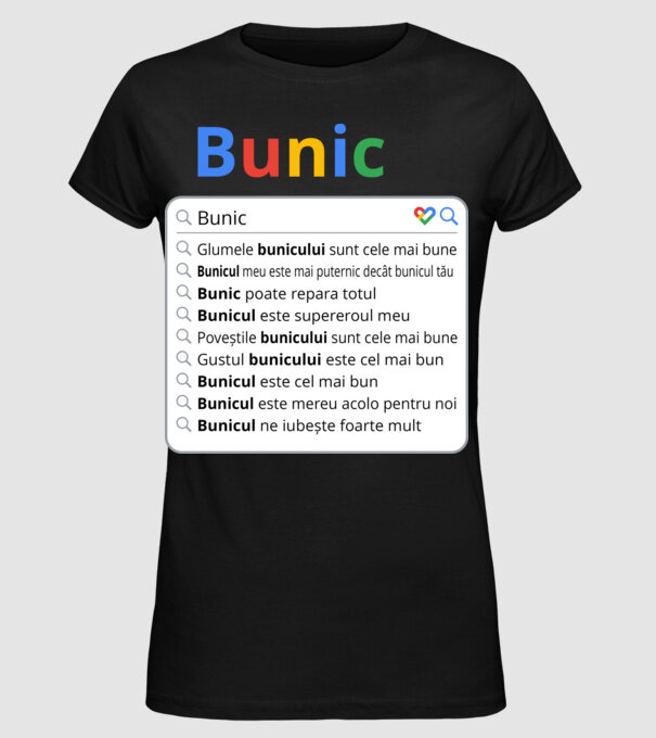 căutare Google Bunic model negru pe tricou