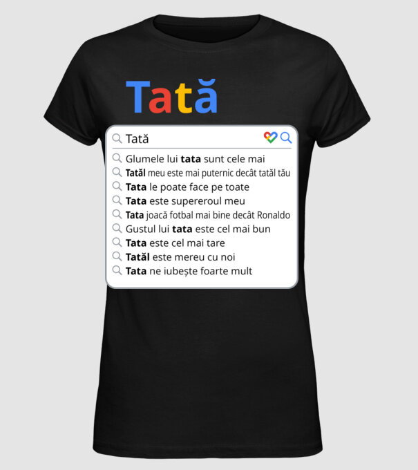 căutare Google Tată model negru pe tricou
