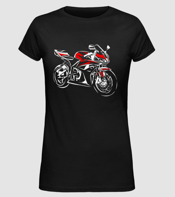CBR600rr model negru pe tricou