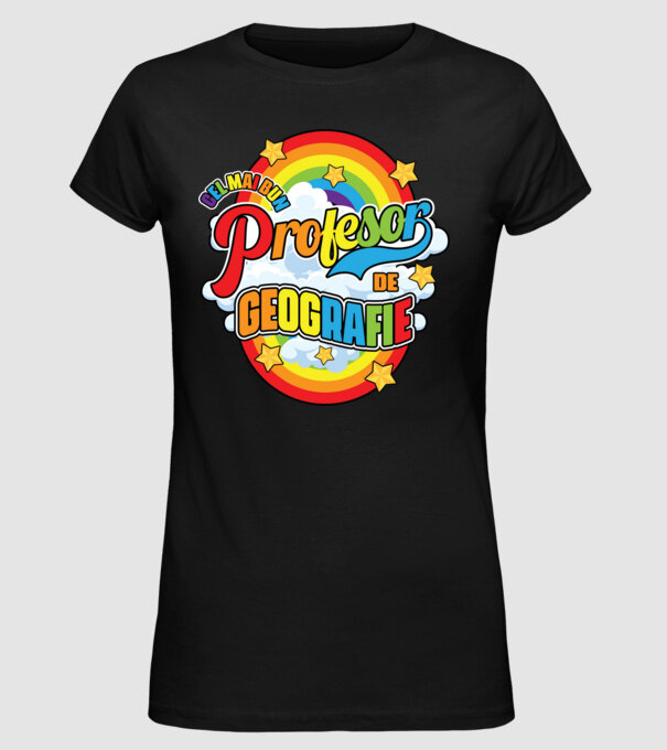 Cel mai bun de geografie model negru pe tricou