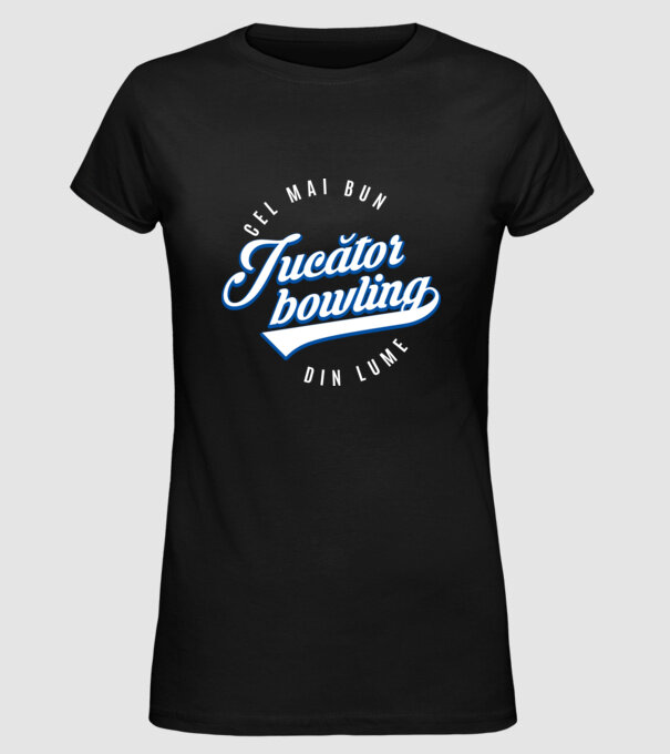 cel mai bun jucător bowling din lume model negru pe tricou