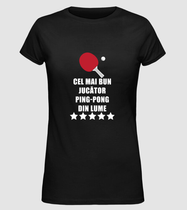 cel mai bun jucător ping-pong din lume model negru pe tricou