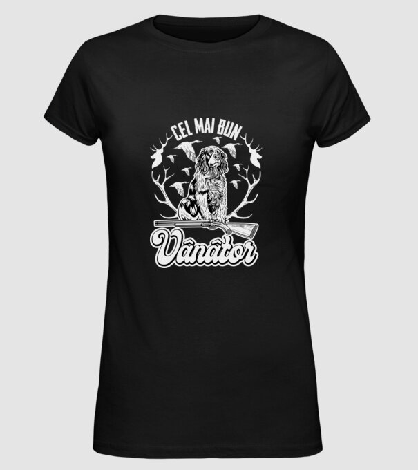 Cel mai bun vânător model negru pe tricou