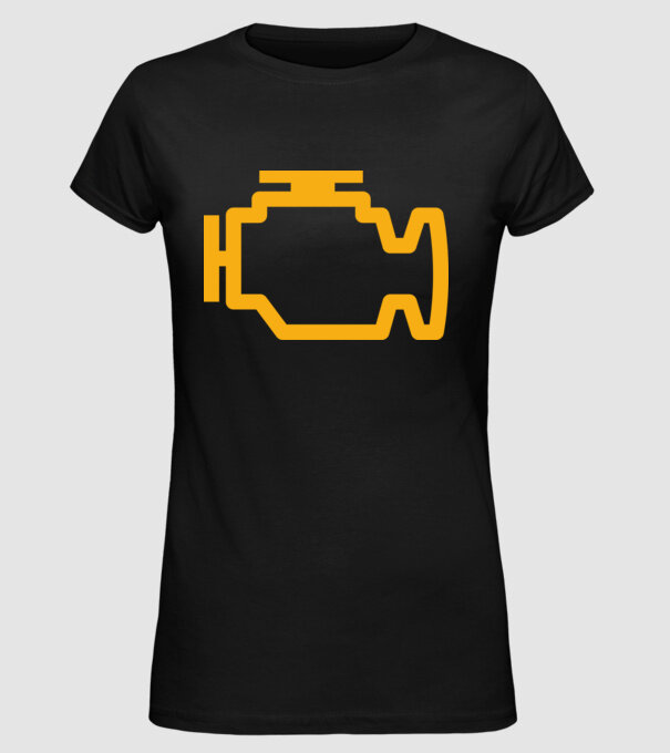 check engine model negru pe tricou