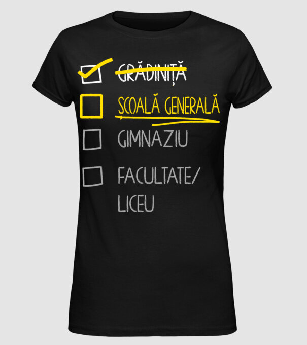Cheklist educație - grădiniță negru model negru pe tricou