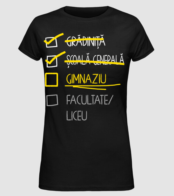 Cheklist educație - Școala primară negru model negru pe tricou