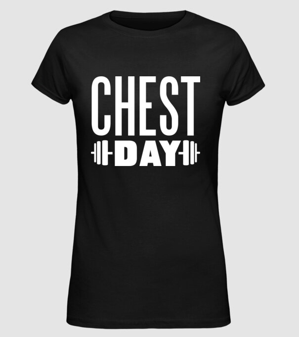 Chest day model negru pe tricou