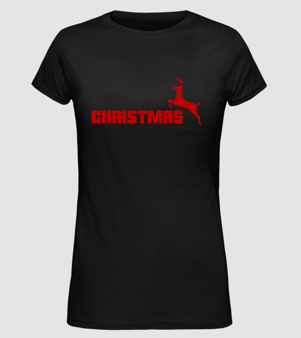 Christmas logo model negru pe tricou