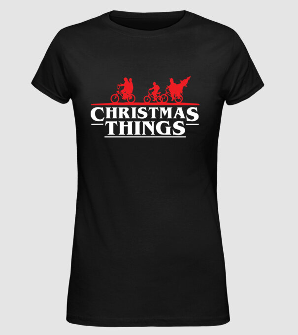 christmas things model negru pe tricou