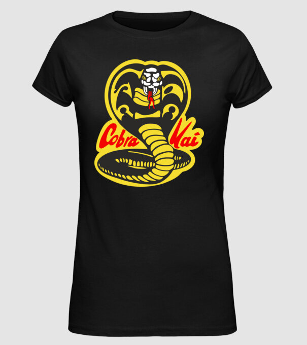 cobra kai logo model negru pe tricou