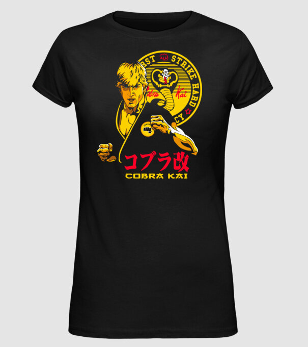 cobra kai poster model negru pe tricou