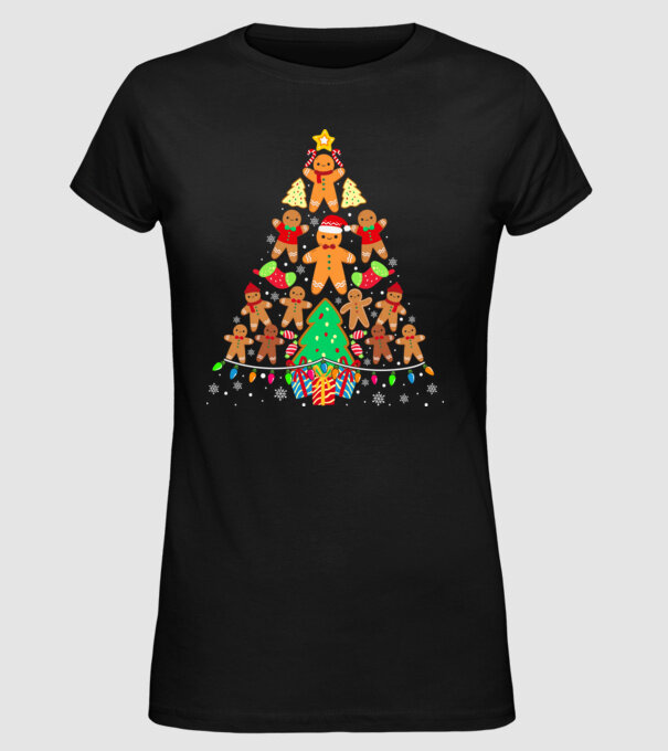 Cookie christmas tree model negru pe tricou