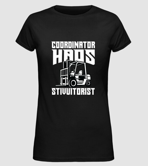 coordonator stivuitorist haos model negru pe tricou