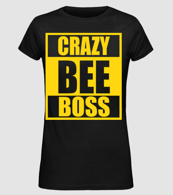 Crazy bee boss model negru pe tricou
