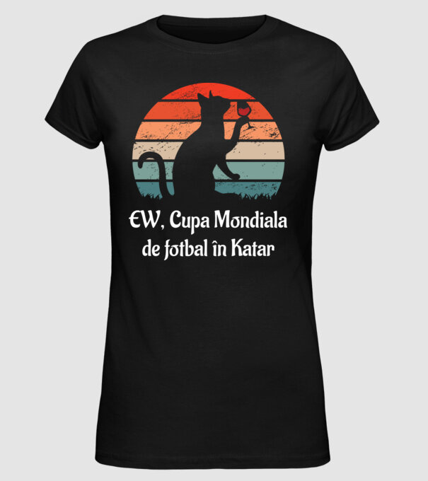 Cupa Mondiala de fotbal în Katar model negru pe tricou