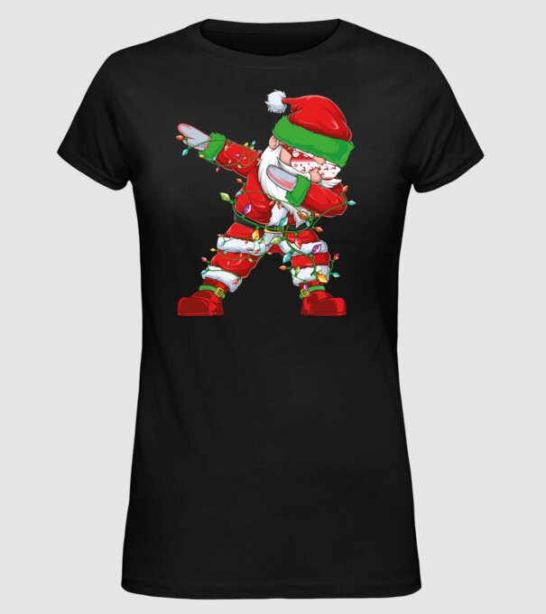 Dab Santa model negru pe tricou