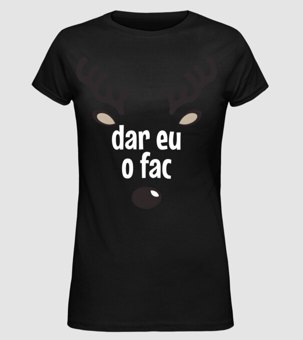 Dar eu o fac crăciun chiar căprioară Negru model negru pe tricou