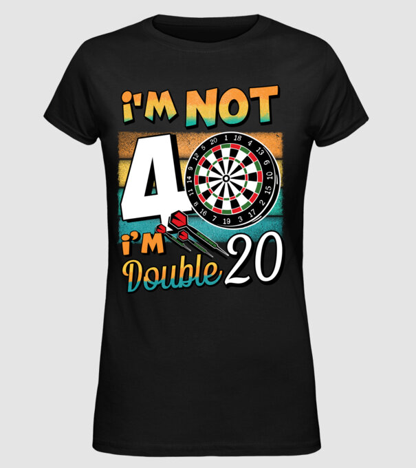 Darts Birthday 40 years old model negru pe tricou