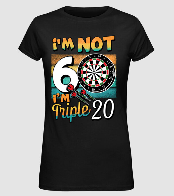 Darts Birthday 60 years old model negru pe tricou