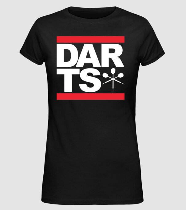 Darts DMC model negru pe tricou