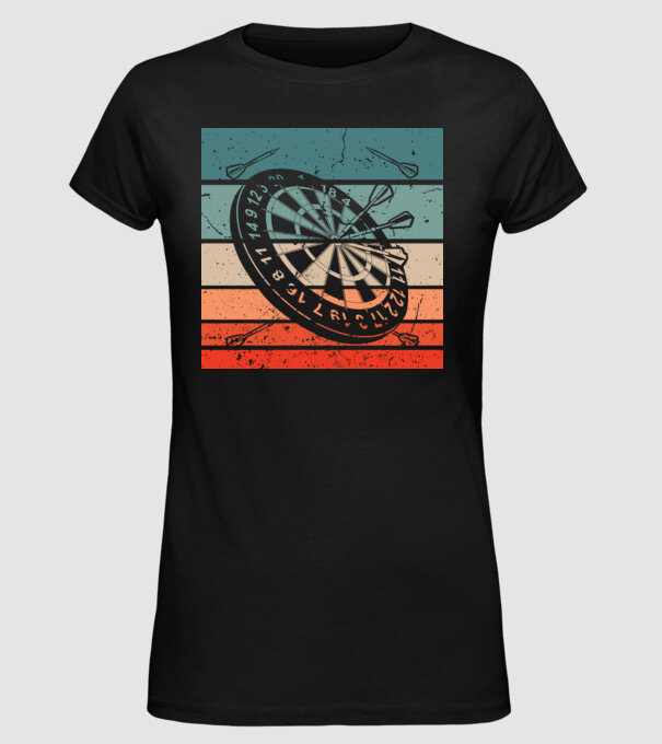 Darts vintage model negru pe tricou