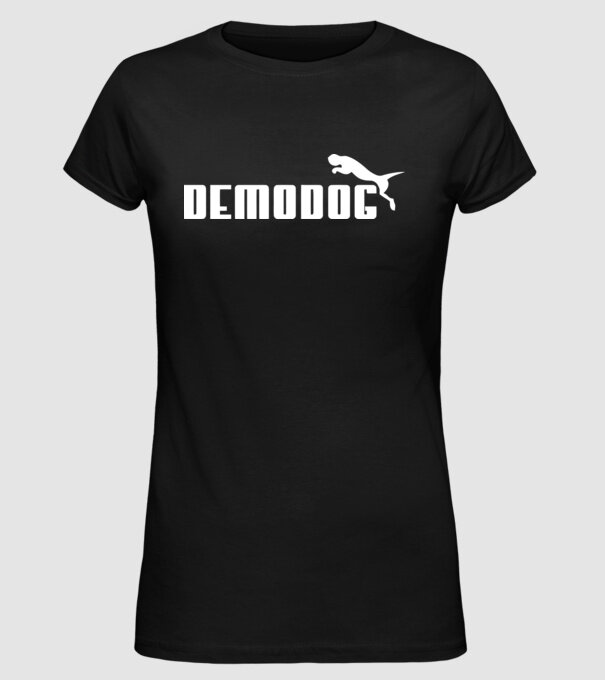 demodog logo model negru pe tricou