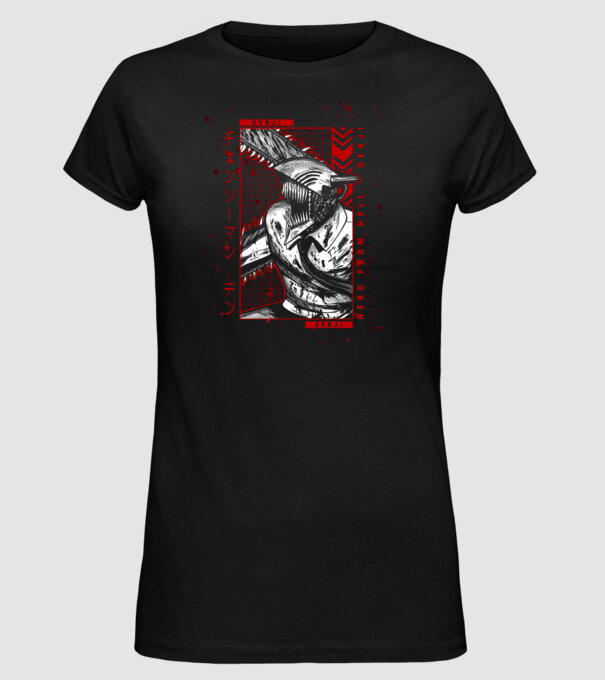 Denji Chainsaw man model negru pe tricou