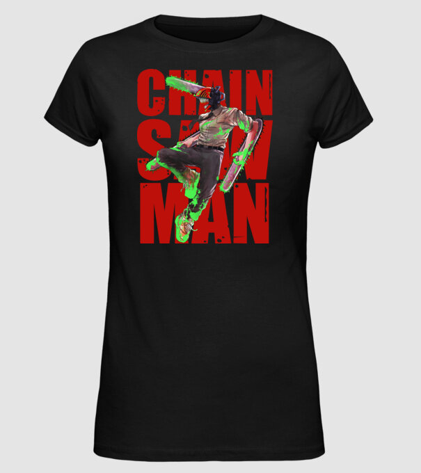 Denji chainsaw man concept model negru pe tricou
