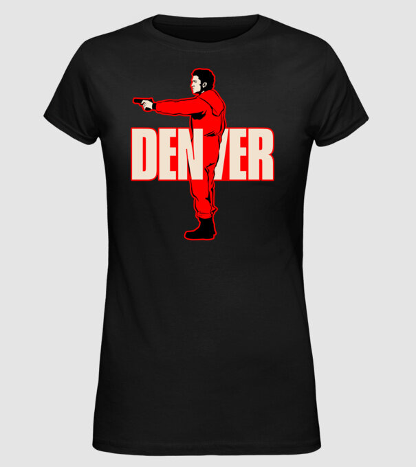 denver la casa de papel model negru pe tricou