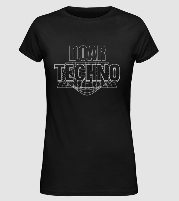 Doar techno model negru pe tricou