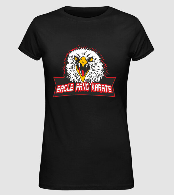 eagle fang karate cobra kai model negru pe tricou