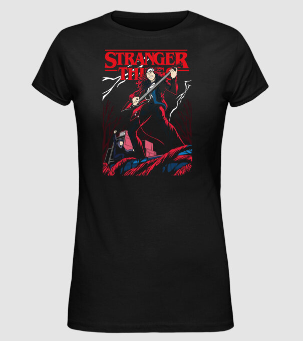 eddie munson model negru pe tricou
