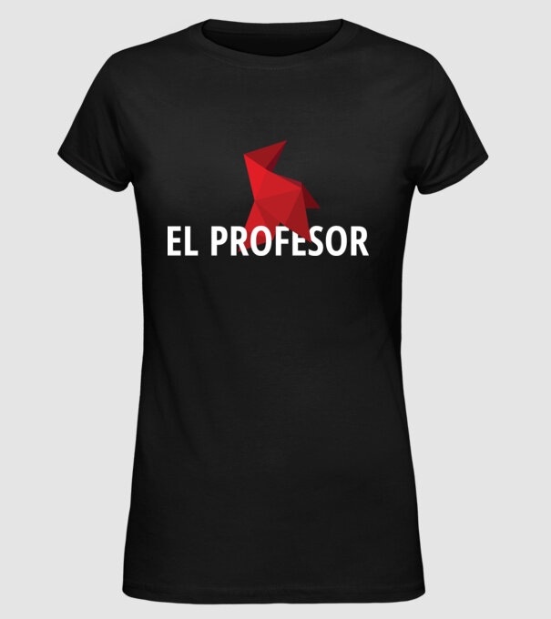 el professor money heist model negru pe tricou