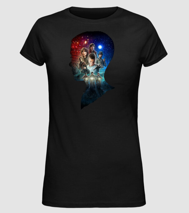 eleven poster head2 model negru pe tricou