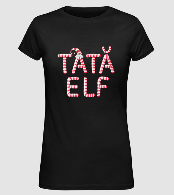 tată elf model negru pe tricou