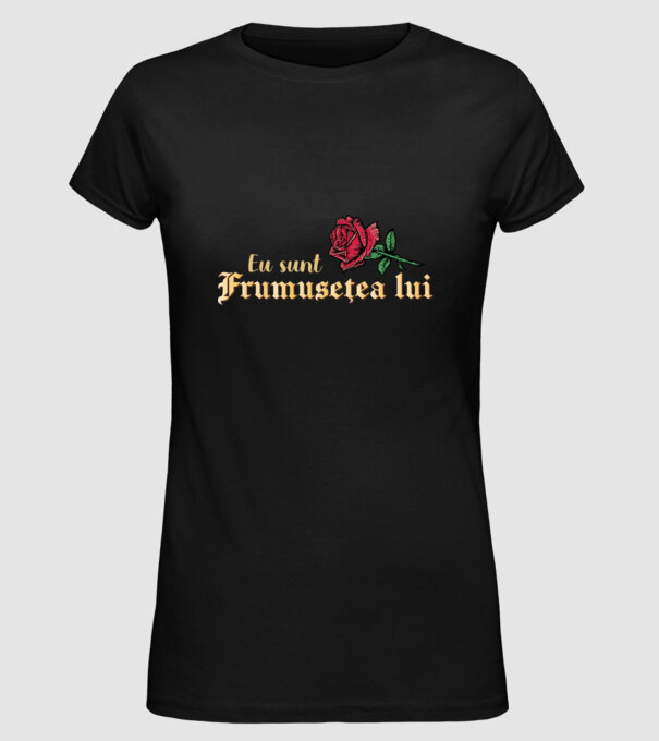 eu sunt frumusețea lui model negru pe tricou