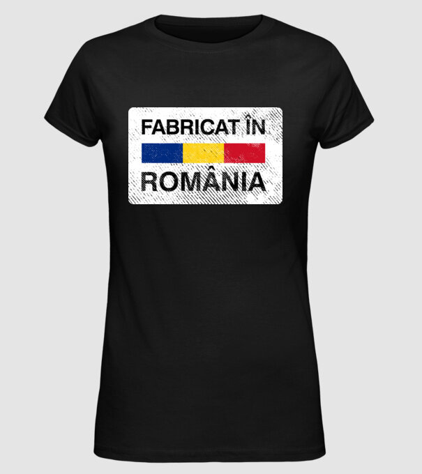 Fabricat în România model negru pe tricou