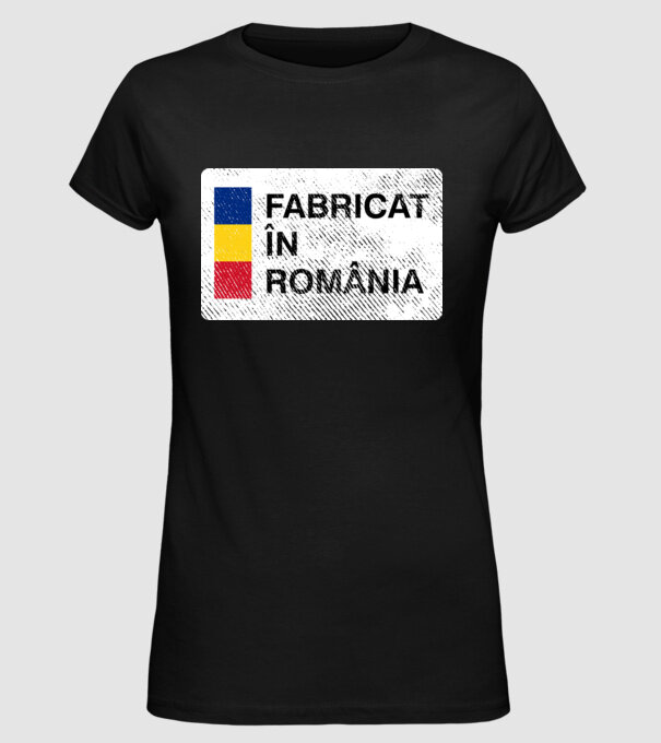 Fabricat în România model negru pe tricou