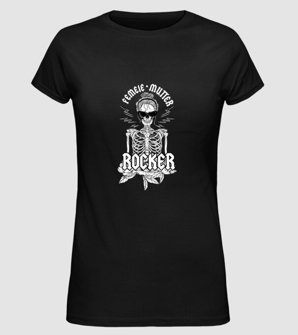 femeie - mutter - rocker model negru pe tricou