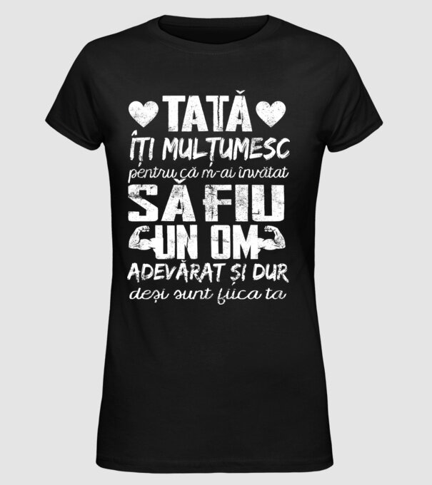 fiică crescută ca fiu Negru model negru pe tricou