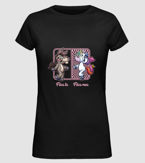fiica ta - fiica mea model negru pe tricou
