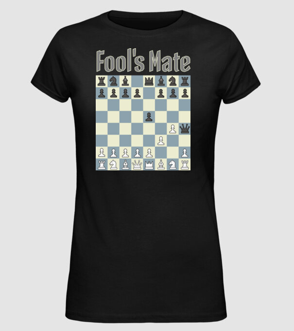 fool's mate model negru pe tricou