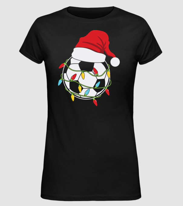 Football christmas model negru pe tricou