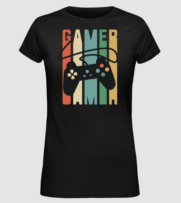 Gamer Controller model negru pe tricou